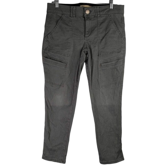 Democracy Ab Technology Cargo Pants Women's Size 8 Gray Canvas Stretch Mid Rise - Picture 2 of 9